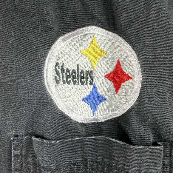 Ultra Club Collection Button Down Shirt Mens 2XL Embroidered Steelers Logo Black - Picture 3 of 9